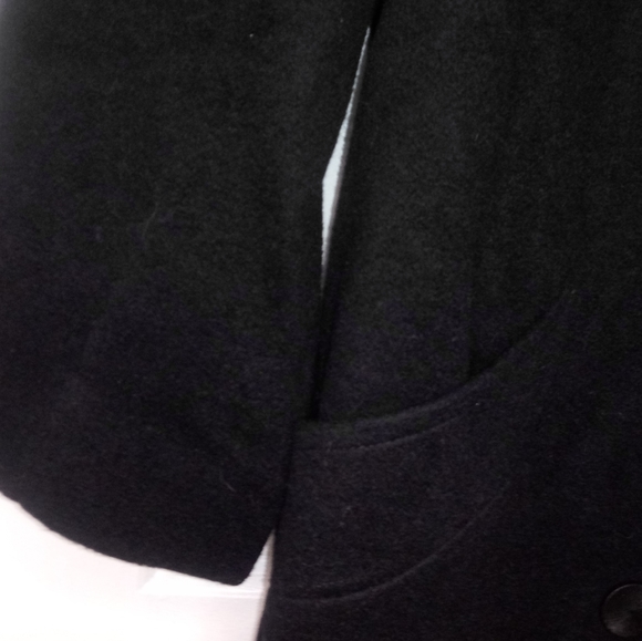 J.Hilary Black Wool Trench Coat Size 14 - Picture 7 of 16